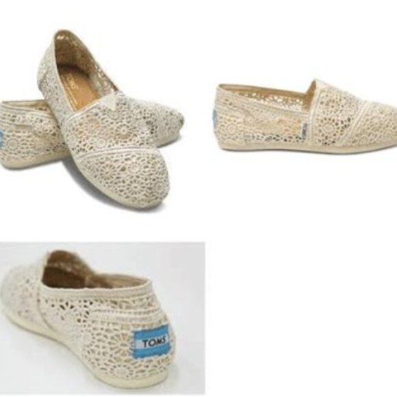 TOMS Women's Classics Natural Morocco Crochet Shoes size 5.0 - Picture 6 of 7